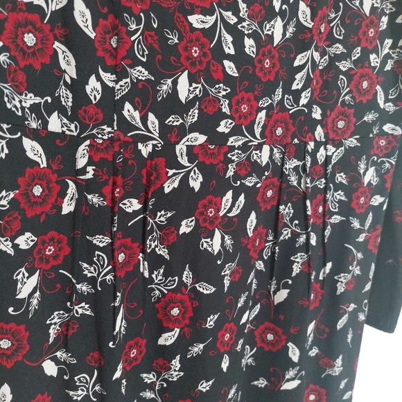 J. Jill Wearever Collection Long Sleeve Floral Print Dress Size Large Tall - Picture 3 of 9